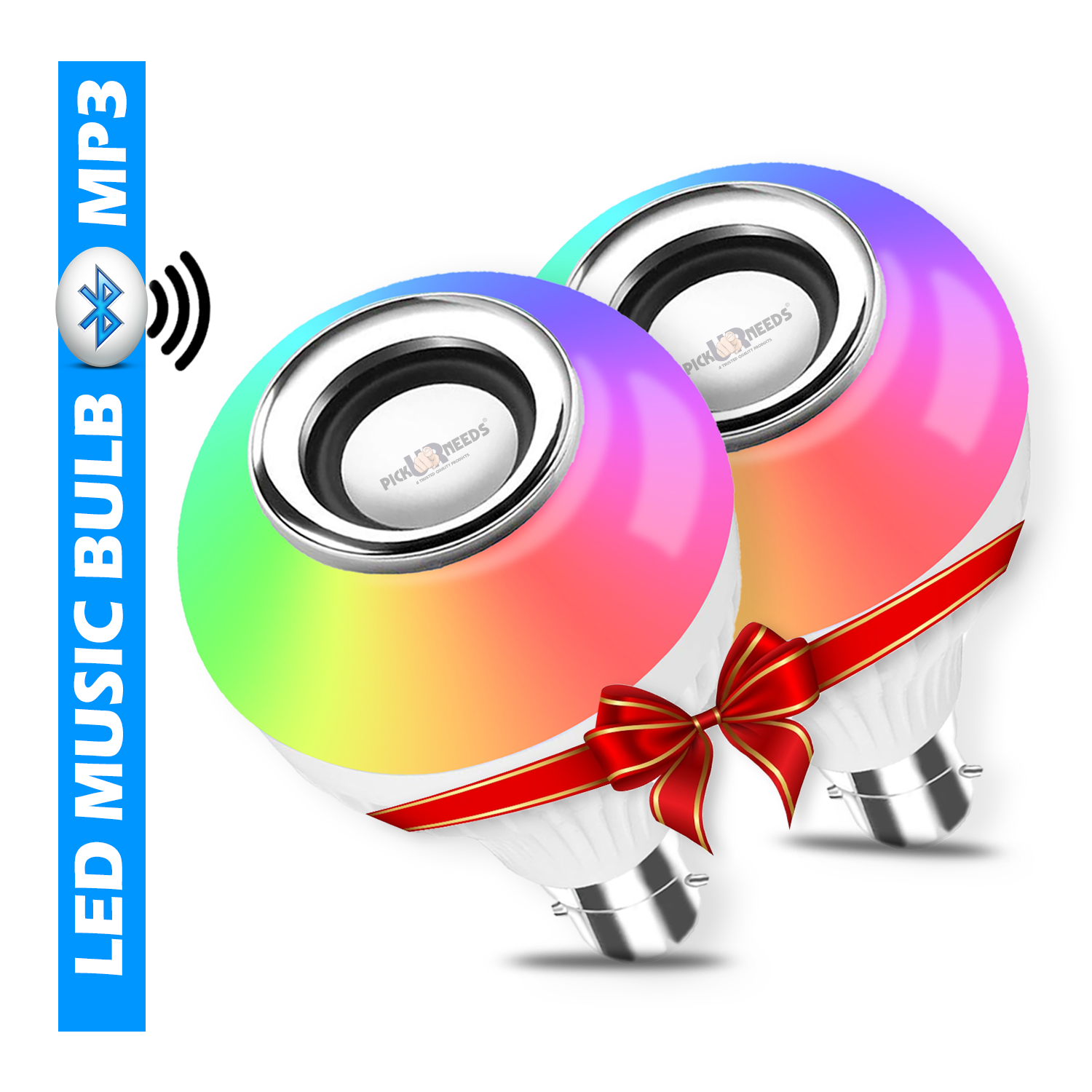 Pick Ur Needs® Bluetooth Speaker Smart Lighting Music Bulb Color Changing with Remote Control (Pack of 2)