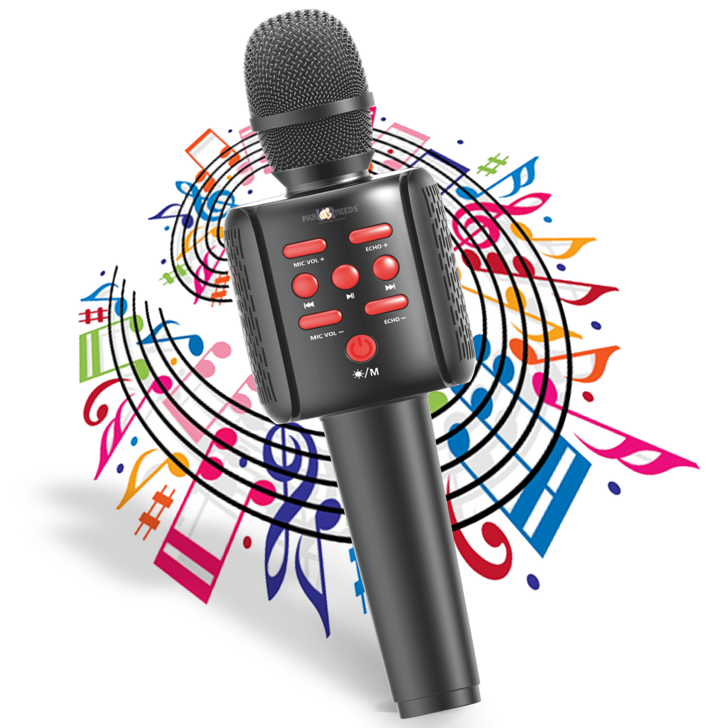 Pick Ur Needs Rechargeable Wireless Bluetooth Microphone Kids Singing Karaoke Mic Kids Playing Microphone (White)