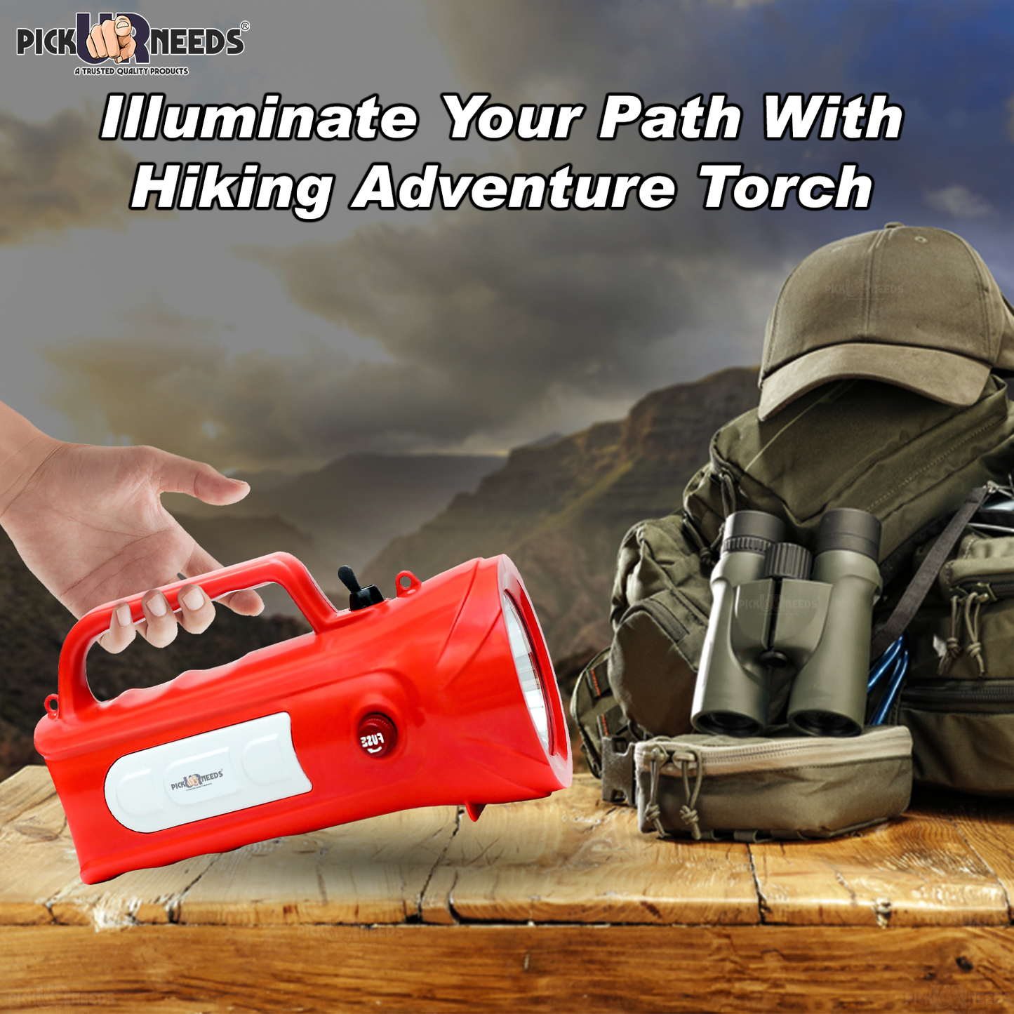 Pick Ur Needs Emergency Rechargable Torch Long Range Search Light 150W+Side COB 6 hrs Torch