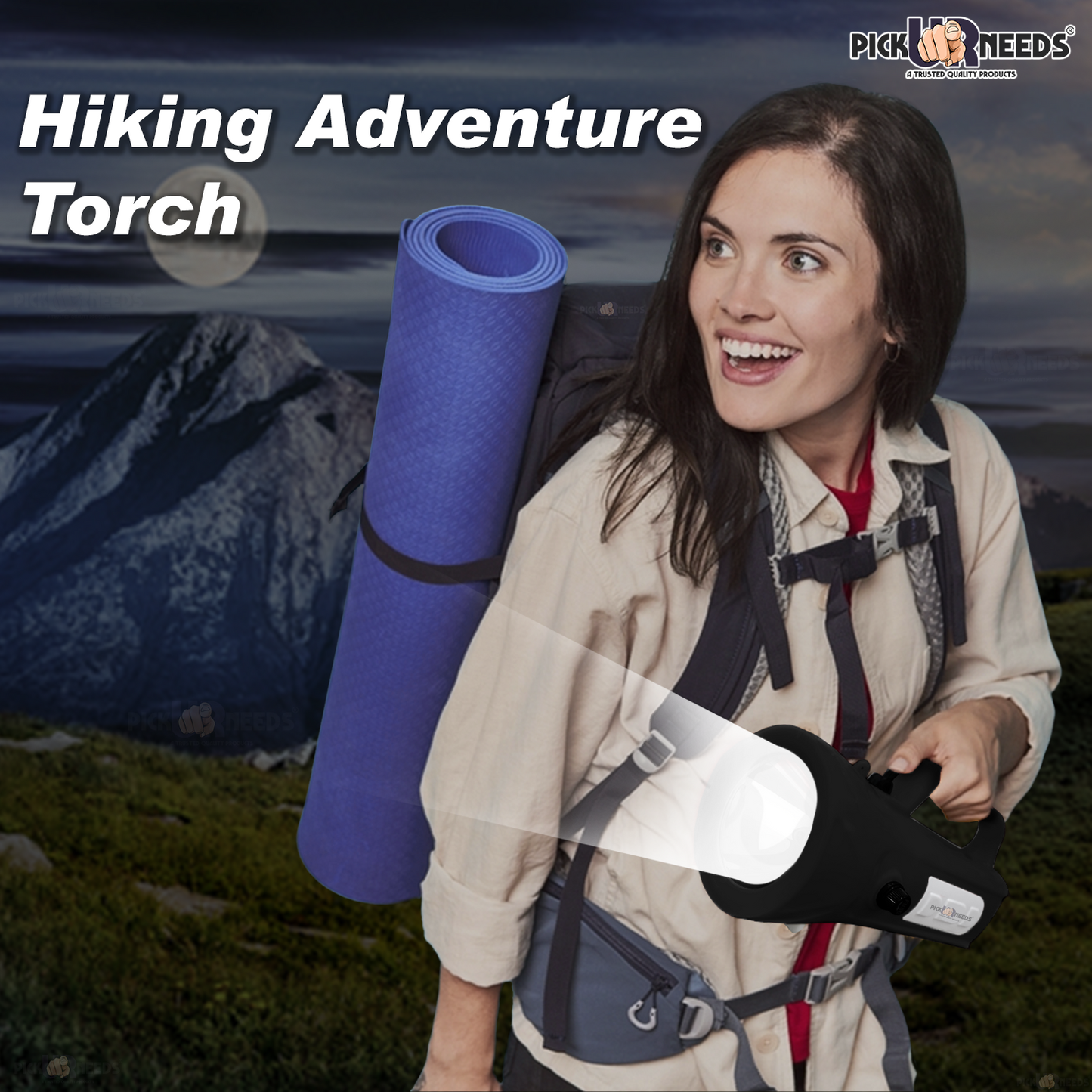 Pick Ur Needs Emergency Rechargable Torch Long Range Search Light 150W+Side COB 6 hrs Torch