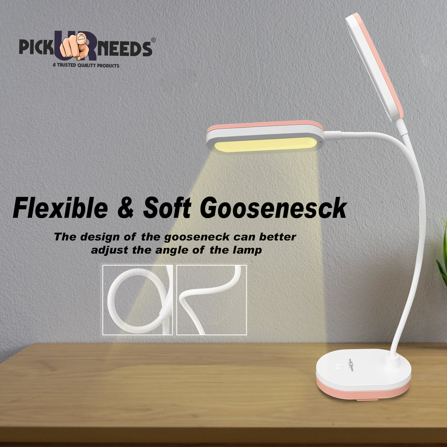 Pick Ur Needs LED Rechargeable Table Study Desk Touch Warm Night Light Dimming Reading Lamp Table Lamp (20 cm, Blue)
