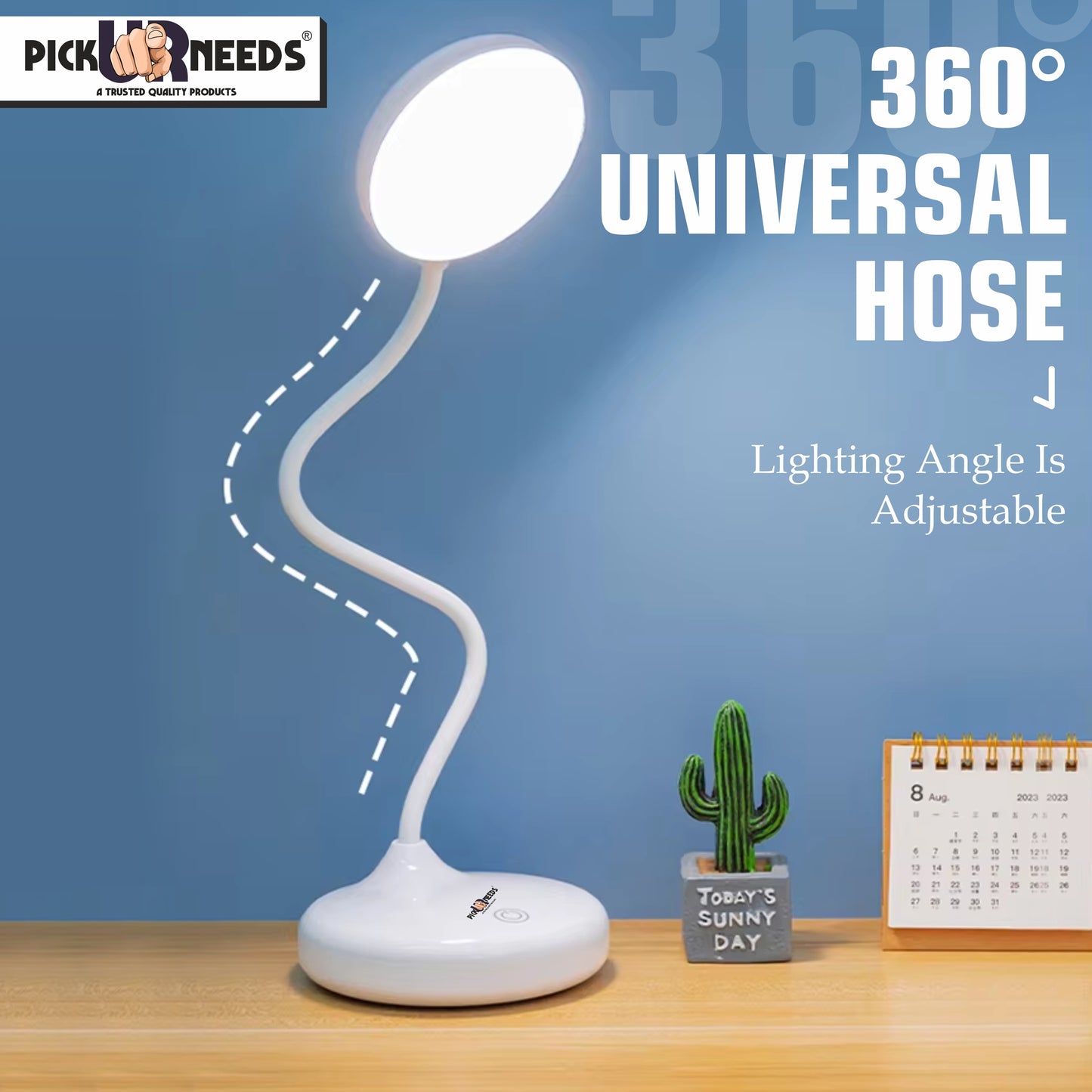 Pick Ur Needs Rechargeable Table Lamp With White / Warm White Light Touch Dimmable Brightness 5 hrs Study Table Lamp