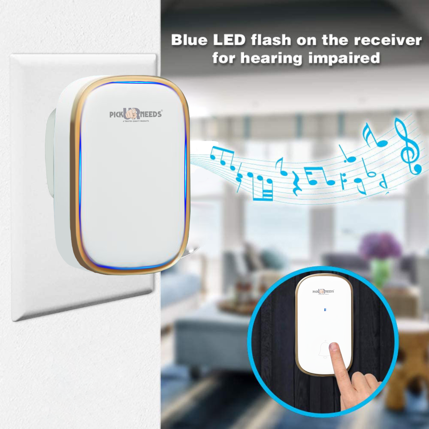 Pick Ur Needs Wireless Remote Door Bell For Offices,Home With 200M Range ,38 Ringtones Wireless Door Chime