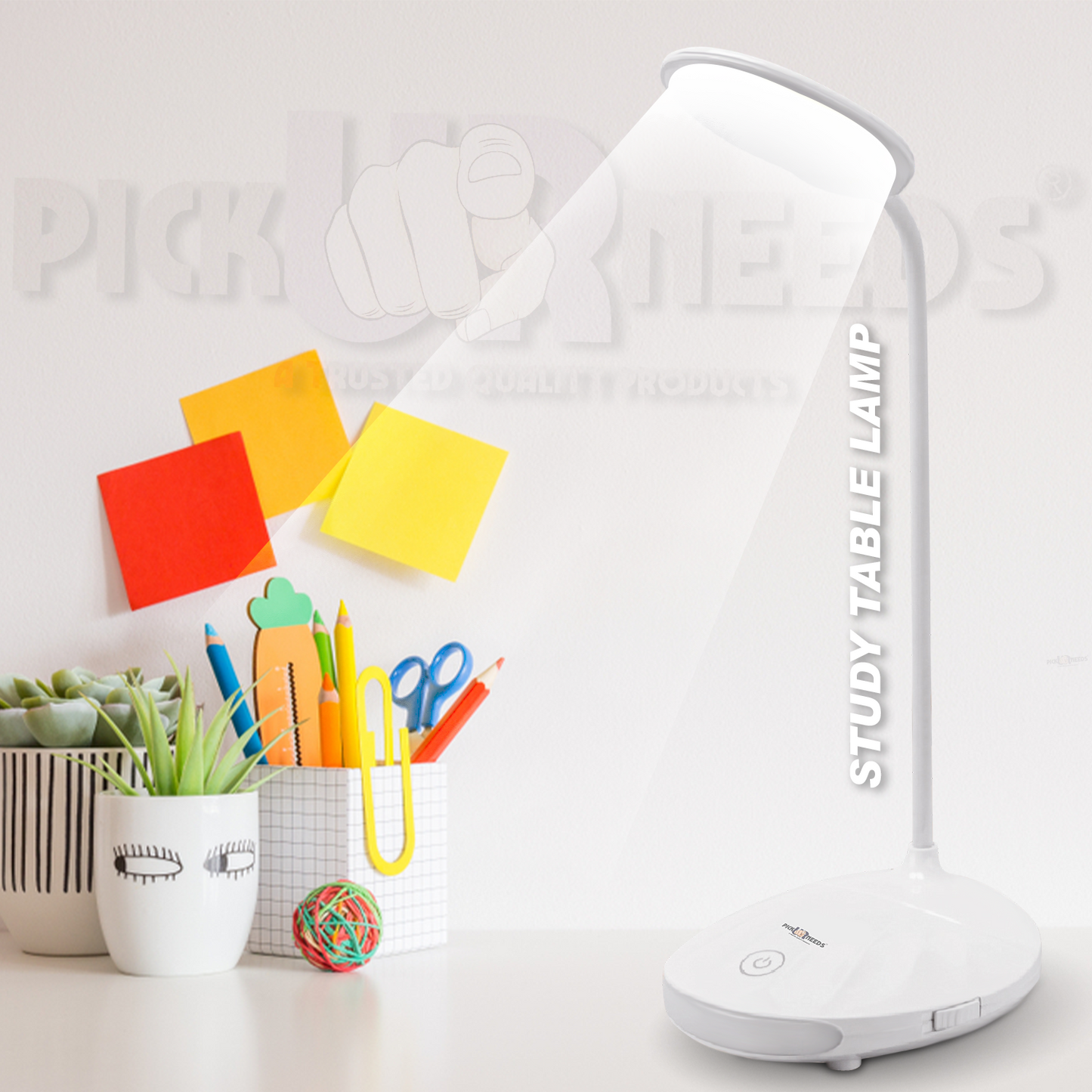 Pick Ur Needs Rechargeable LED Table Lamp Touch Sensor 3 Modes Brightness Study Light Table Lamp (11 cm, Pink)