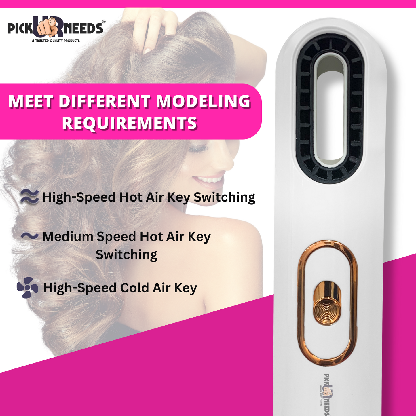 Pick Ur Needs 5000 Watt 3 In 1 Professional Hair Dryer for Men & Women Salon Grade With Hot & Cold Setting