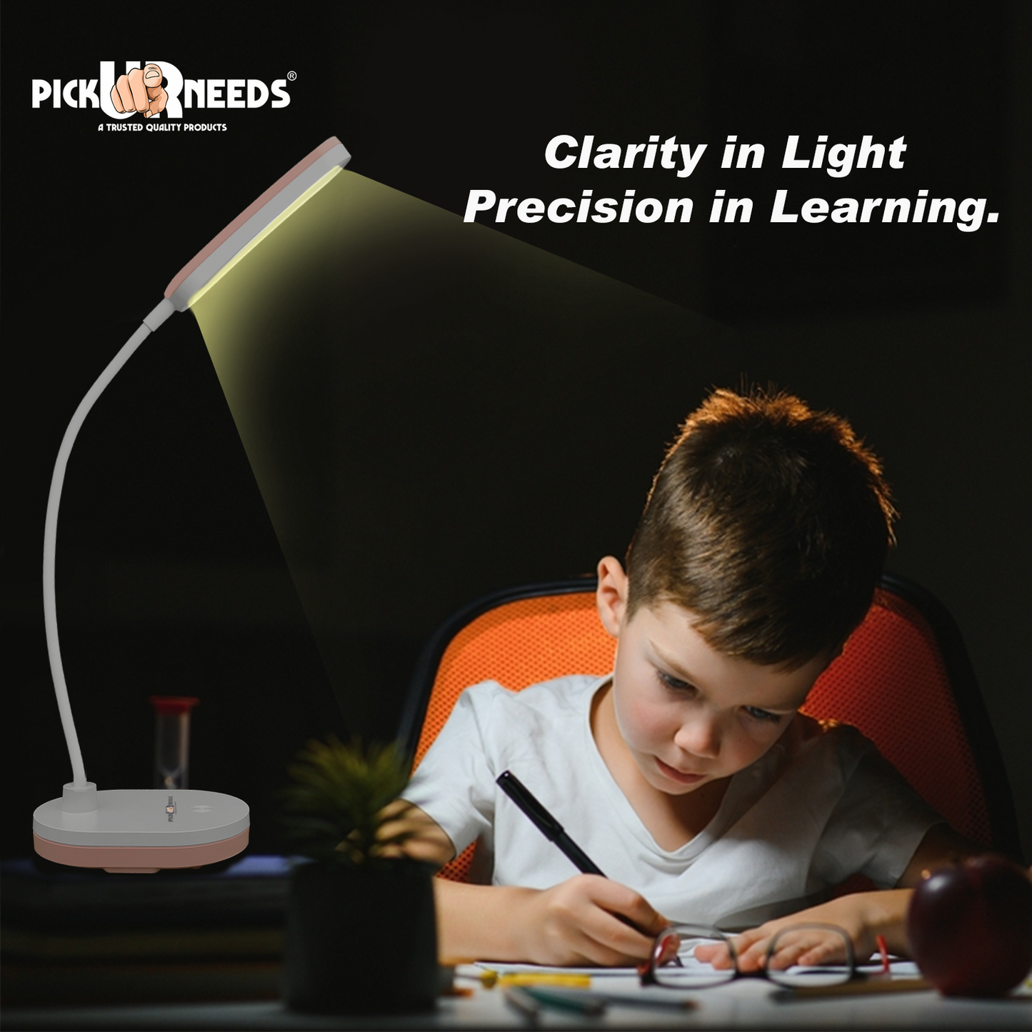 Pick Ur Needs LED Rechargeable Table Study Desk Touch Warm Night Light Dimming Reading Lamp Table Lamp (20 cm, Blue)