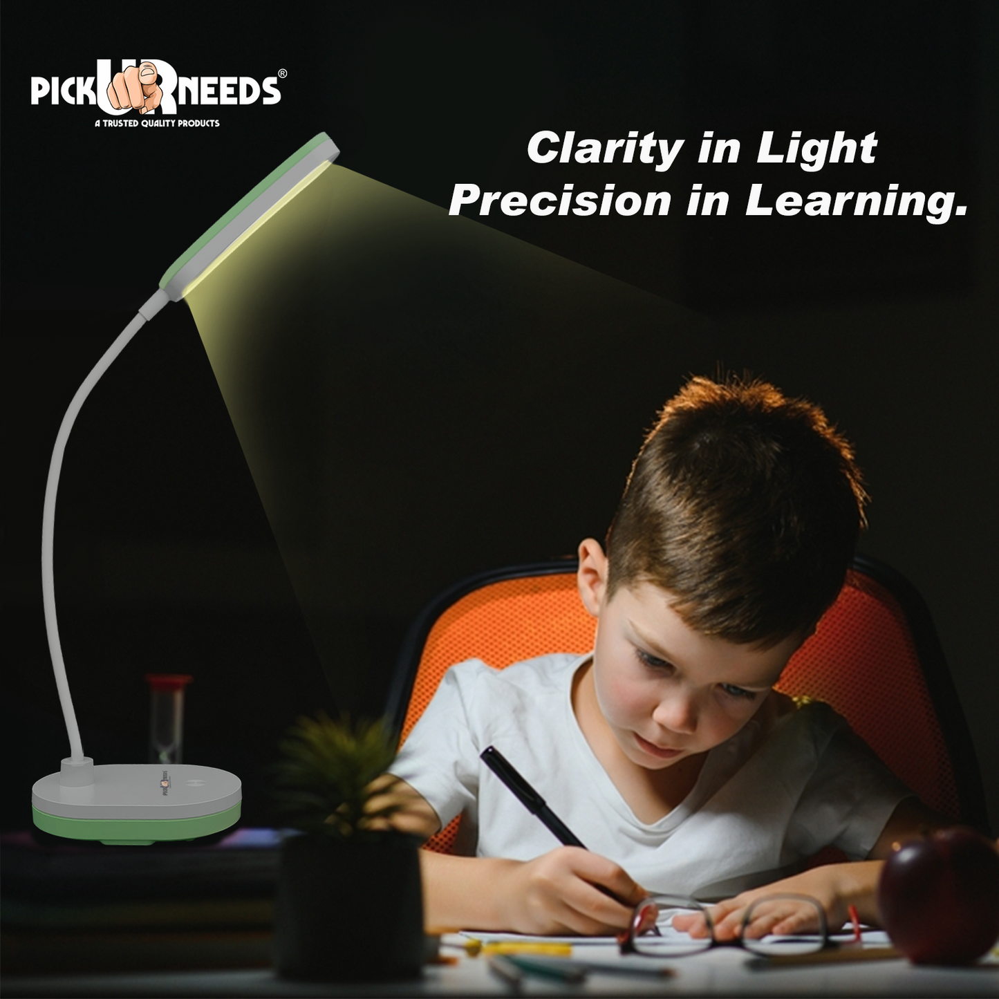Pick Ur Needs LED Rechargeable Table Study Desk Touch Warm Night Light Dimming Reading Lamp Table Lamp (20 cm, Blue)