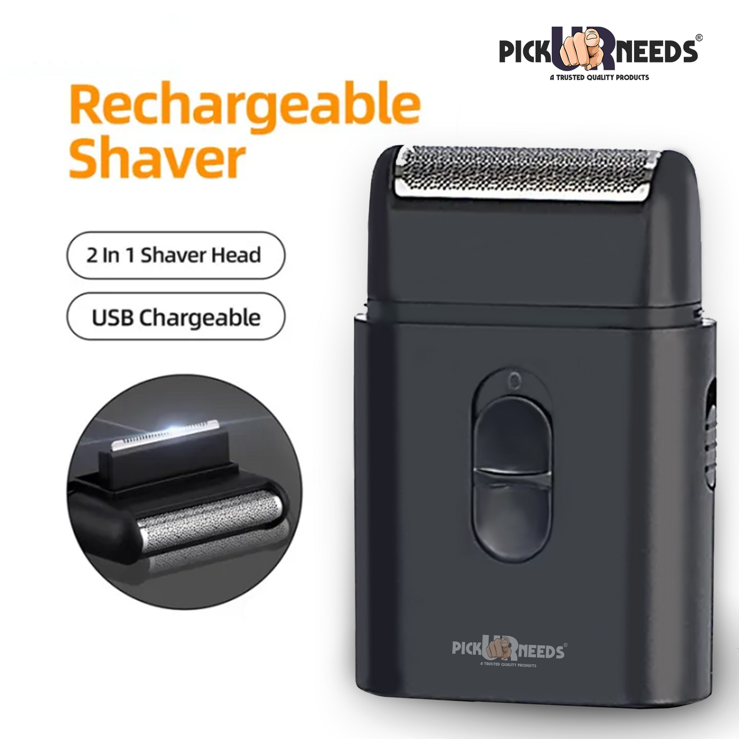 Pick Ur Needs 500 mAH Rechargeable Wet/Dry Razor for Face Care Beard Trimmer Shaver For Men
