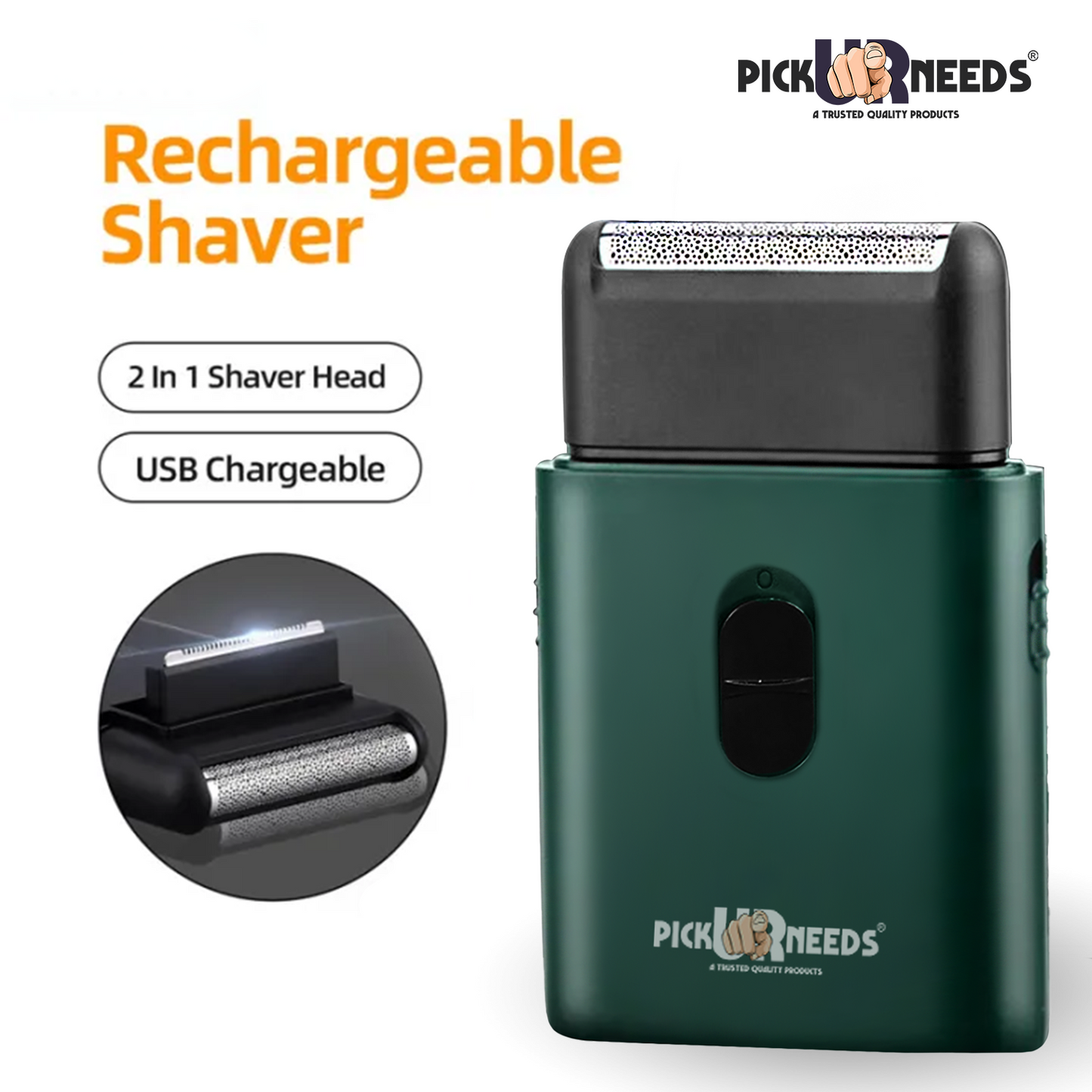 Pick Ur Needs 500 mAH Rechargeable Wet/Dry Razor for Face Care Beard Trimmer Shaver For Men