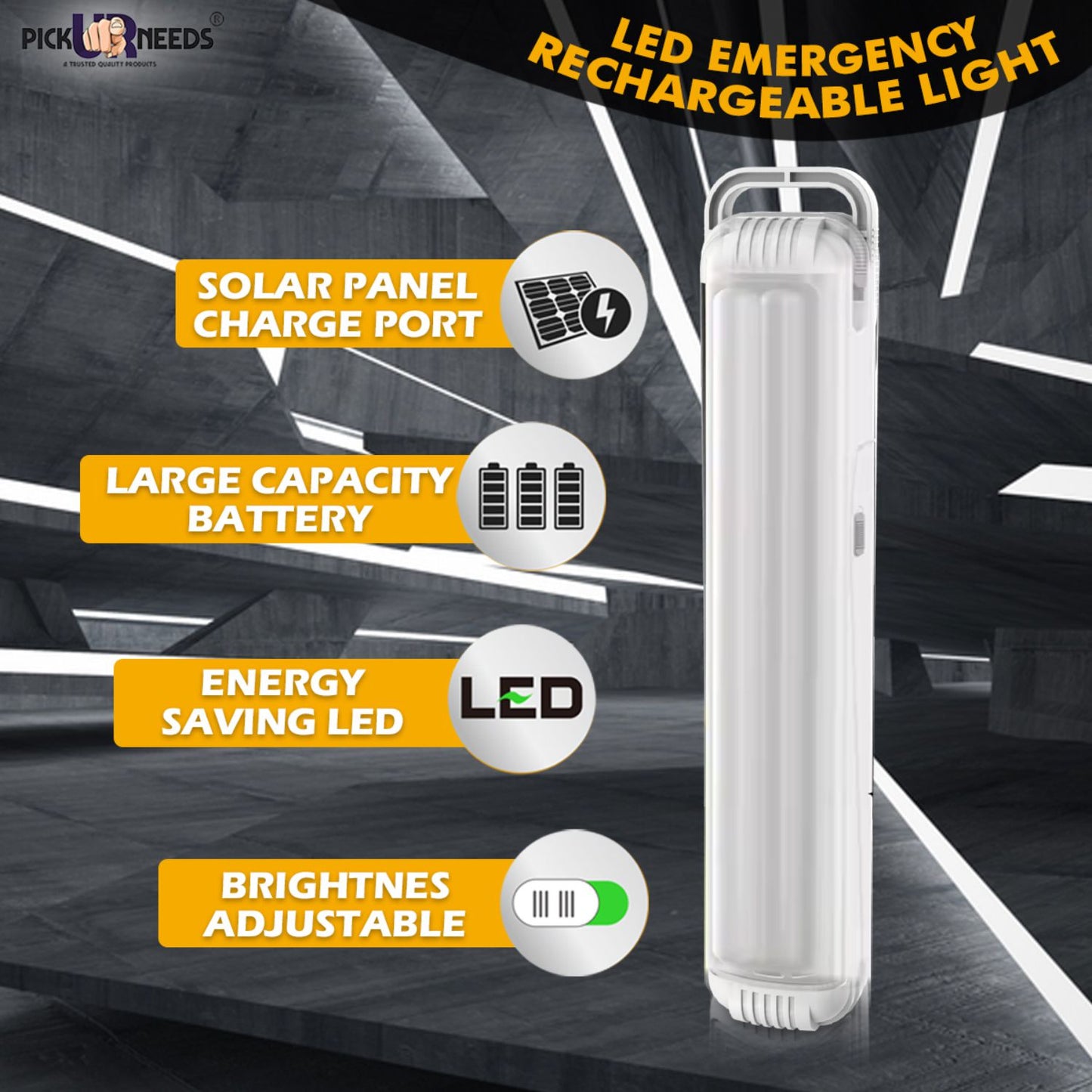 Pick Ur Needs Rechargeable Home Delight Rechargeable Long Tube Light with 15 Hours Backup 15 hrs Flood Lamp Emergency Light (White)