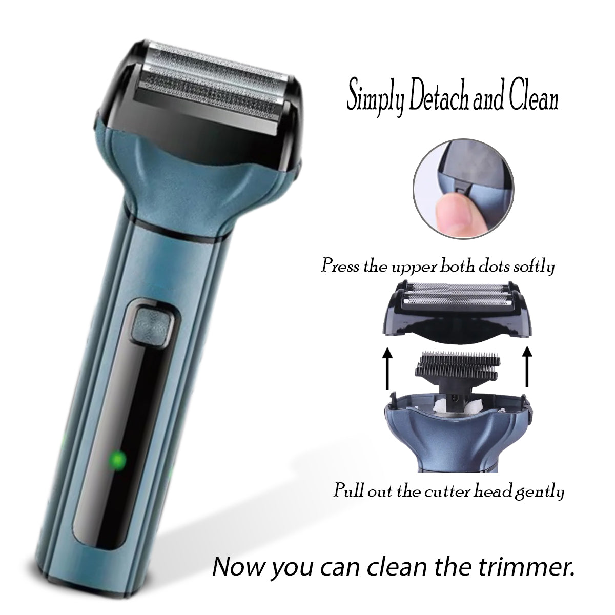 Pick Ur Needs Professional Shaver, 3 in 1 Beard, Nose and Ear Waterproof Trimmer Grooming Kit 90 min Runtime 2 Length Settings (Multicolor)