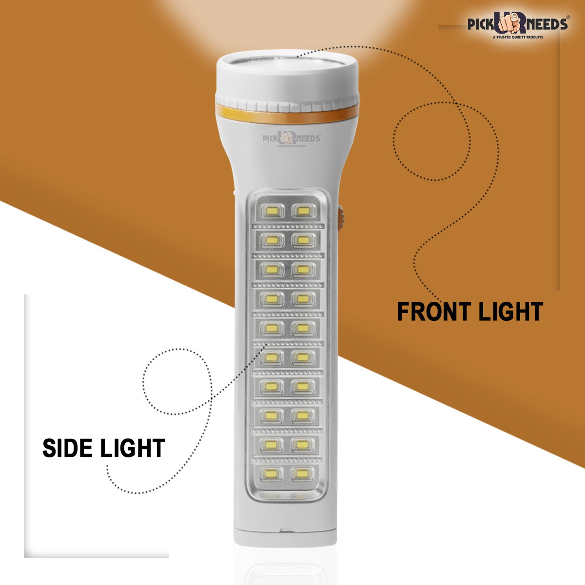 Pick Ur Needs Rechargeable 50W+20 SMD Emergency Long Range LED Torch Light With Slide charging 8 hrs Torch Emergency Light
