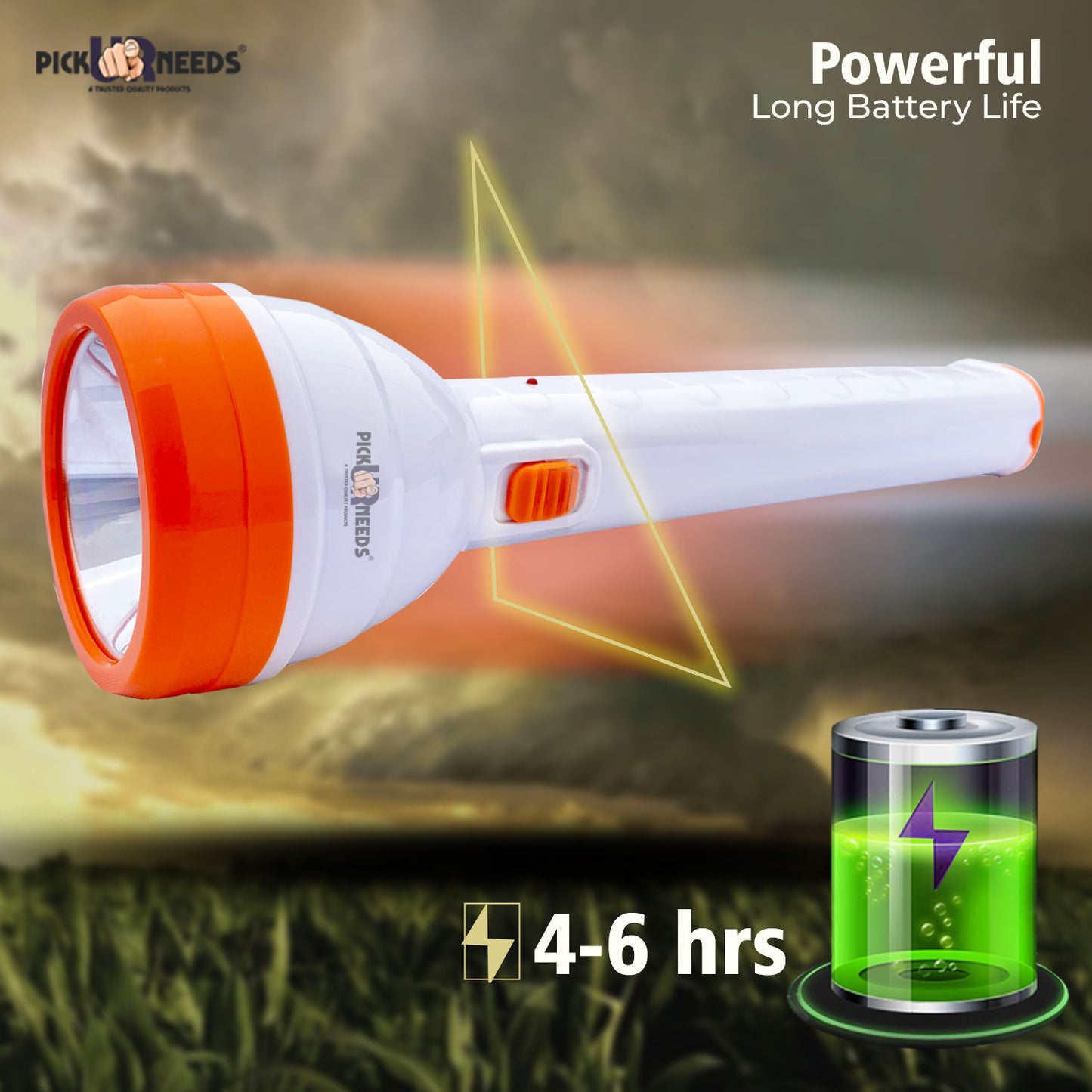Pick Ur Needs LED Rechargeable 2 In 1 Home Emergency 50W+Long Tube Search Torch Light With 8 hrs Torch Emergency Light (Grey)