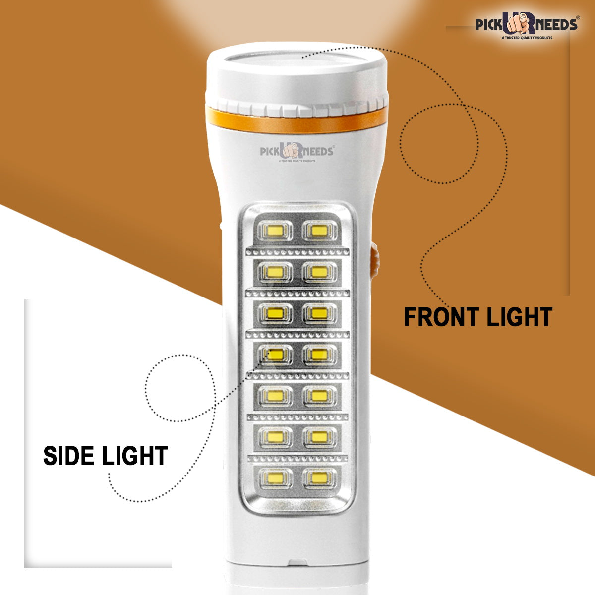Pick Ur Needs Rechargeable 35W+14 SMD Emergency Long Range LED Torch Light With Slide charging 8 hrs Torch Emergency Light (Pack of 2)