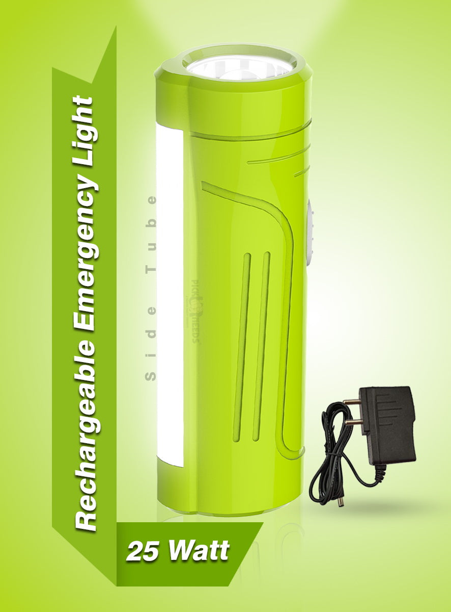Pick Ur Needs Rechargeable Mini Pocket LED 25W Flashlight Torch With Emergency Side Tube Light 3 hrs Torch Emergency Light (Yellow)