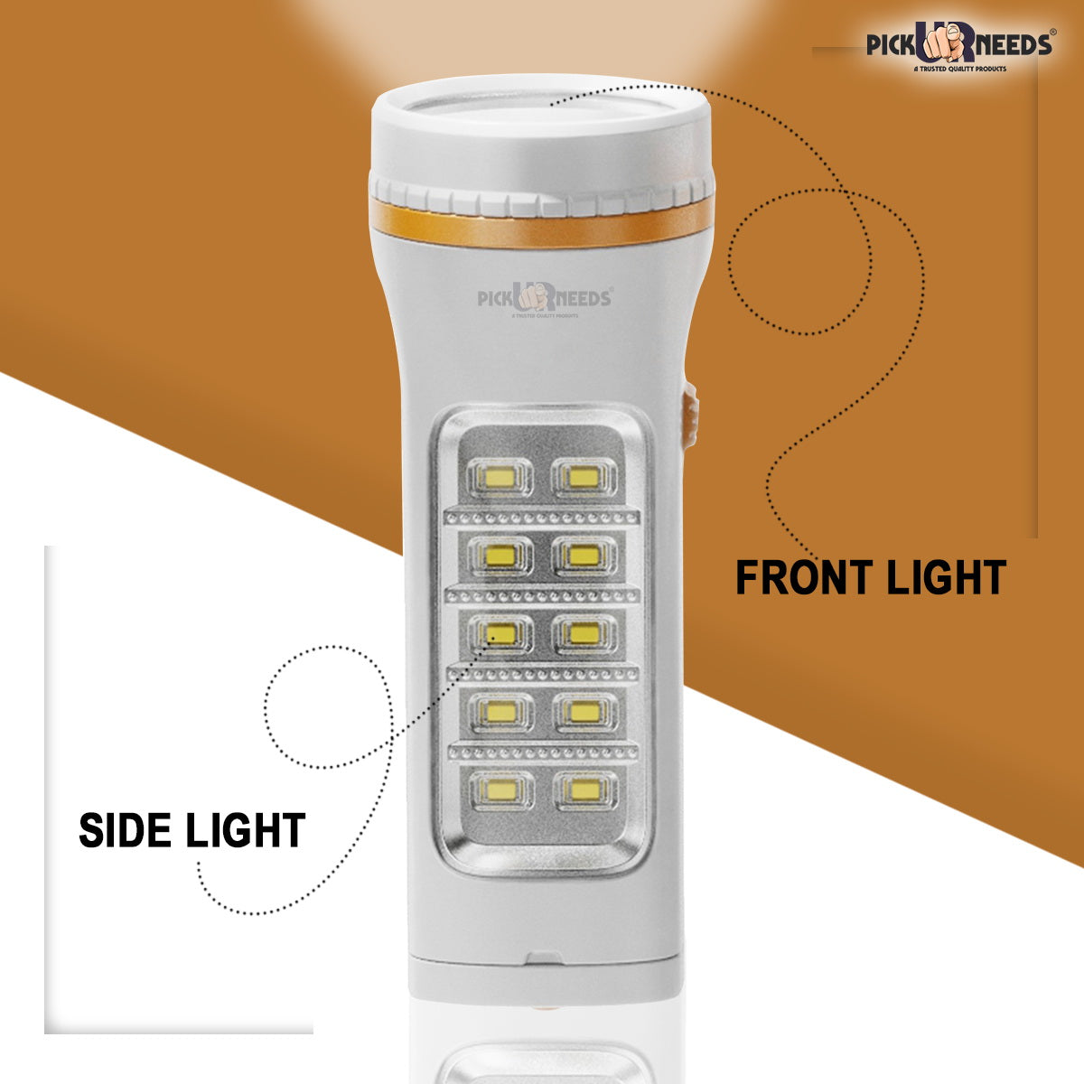 Pick Ur Needs Rechargeable 25W+10 SMD Emergency Long Range LED Torch Light With Slide charging 8 hrs Torch Emergency Light (Pack of 2)