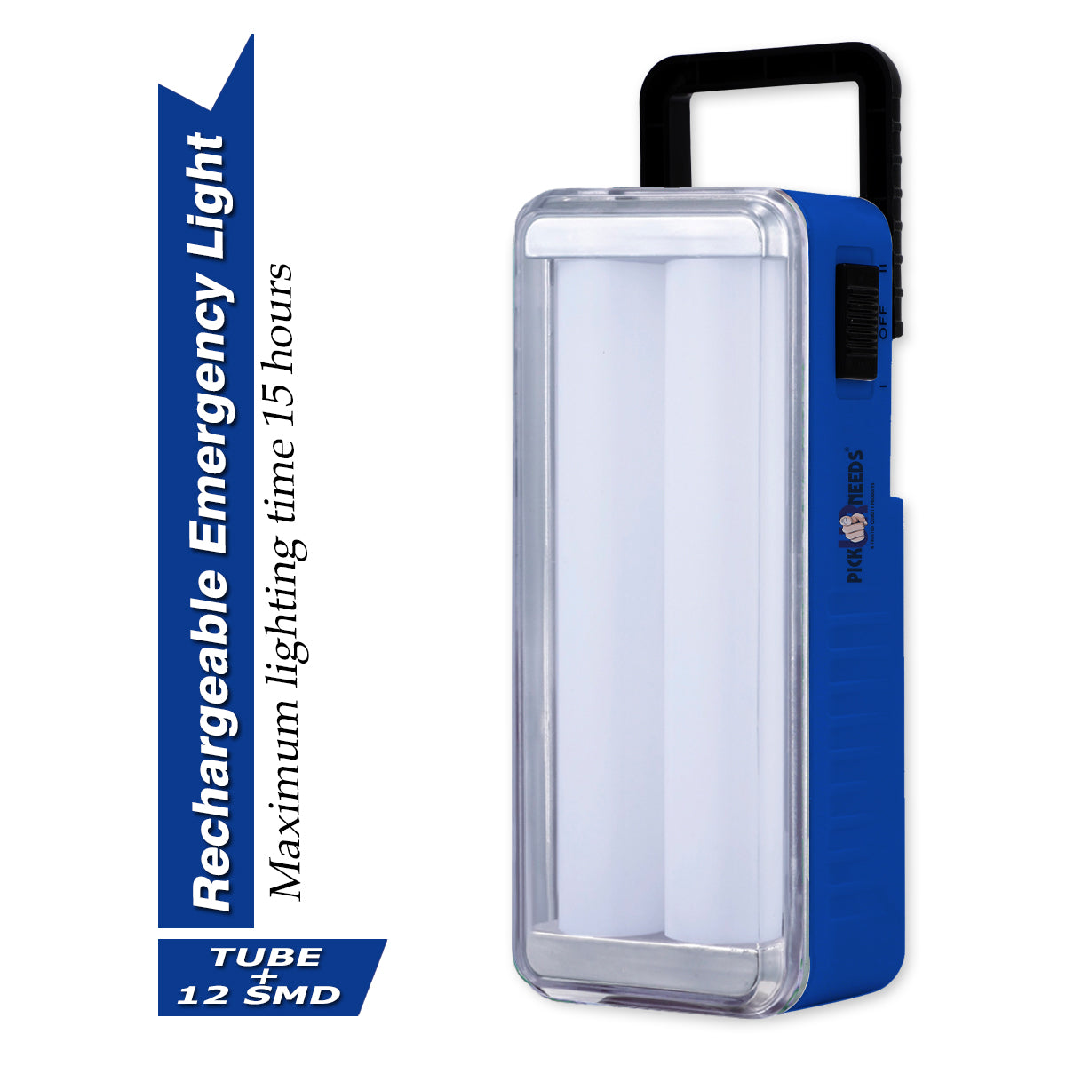 Pick Ur Needs High-Bright 2 Tube Rechargeable Floor Lantern Lamp With 5 Hrs Emergency Light