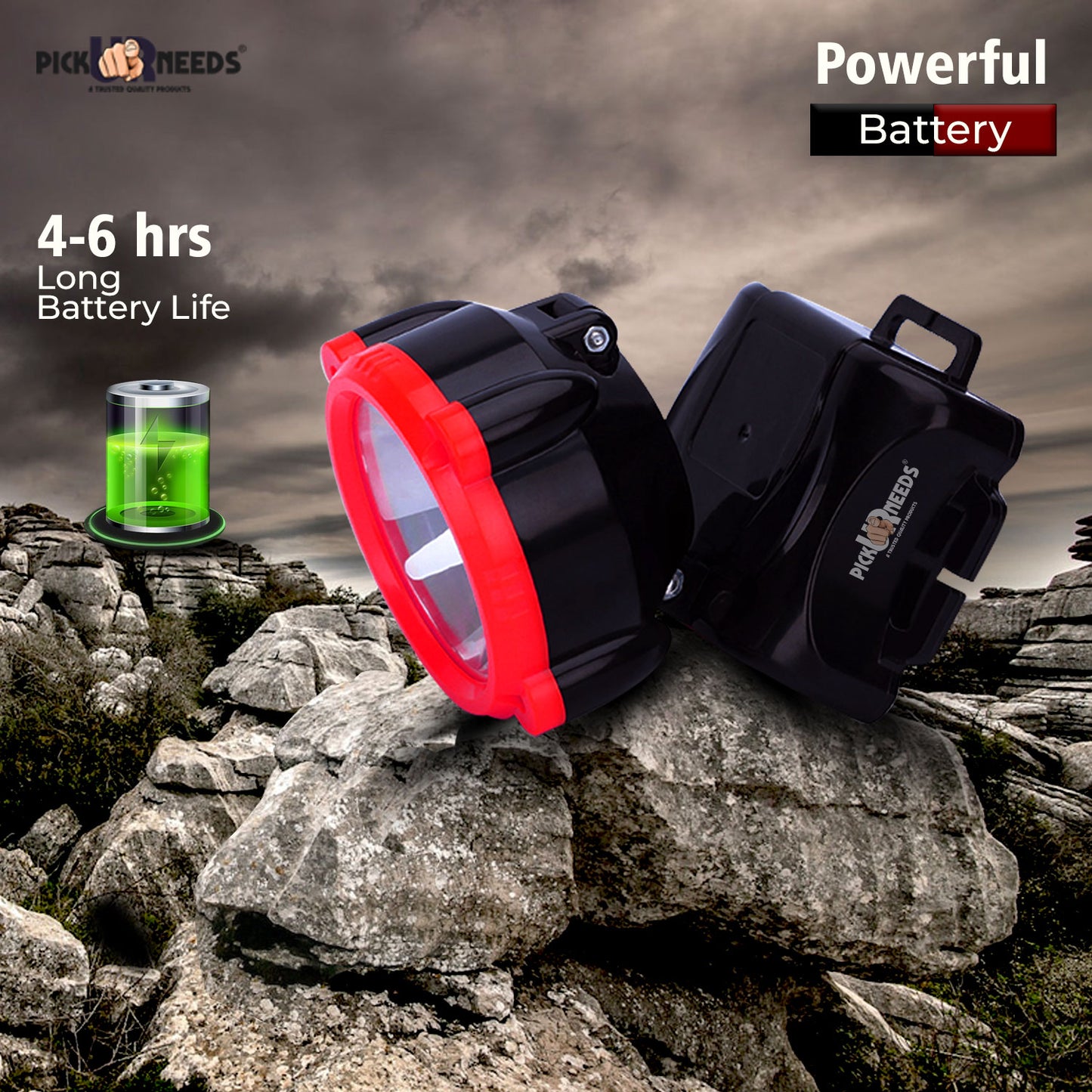 Pick Ur Needs 10W Laser LED Adjustable Headlamp Rechargeable Torch 5 hrs Emergency Light