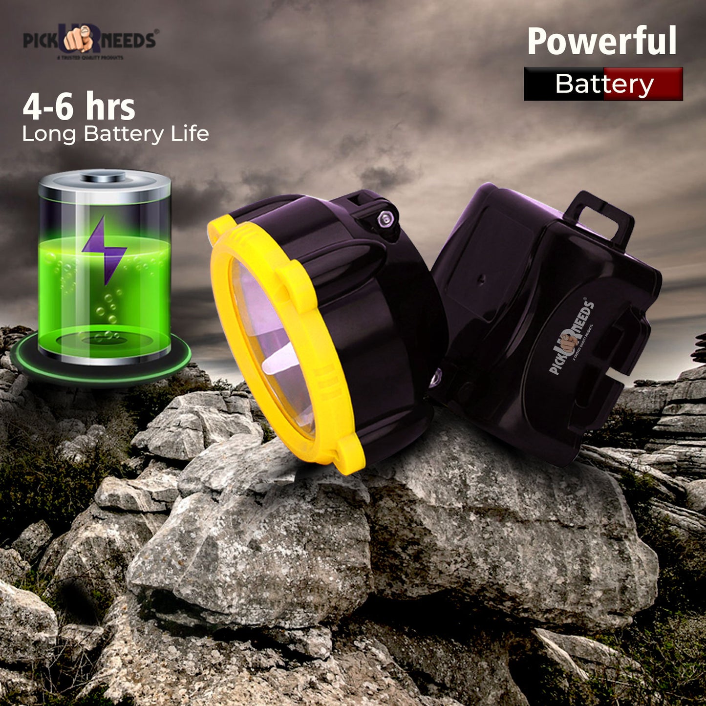Pick Ur Needs Rechargeable 25W Head Light Laser LED Adjustable Head Lamp Torch Light 5 hrs Torch Emergency Light (Red)