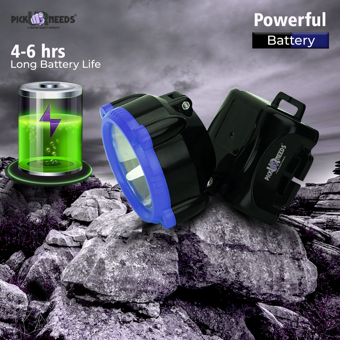 Pick Ur Needs Rechargeable 25W Head Light Laser LED Adjustable Head Lamp Torch Light 5 hrs Torch Emergency Light (Red)