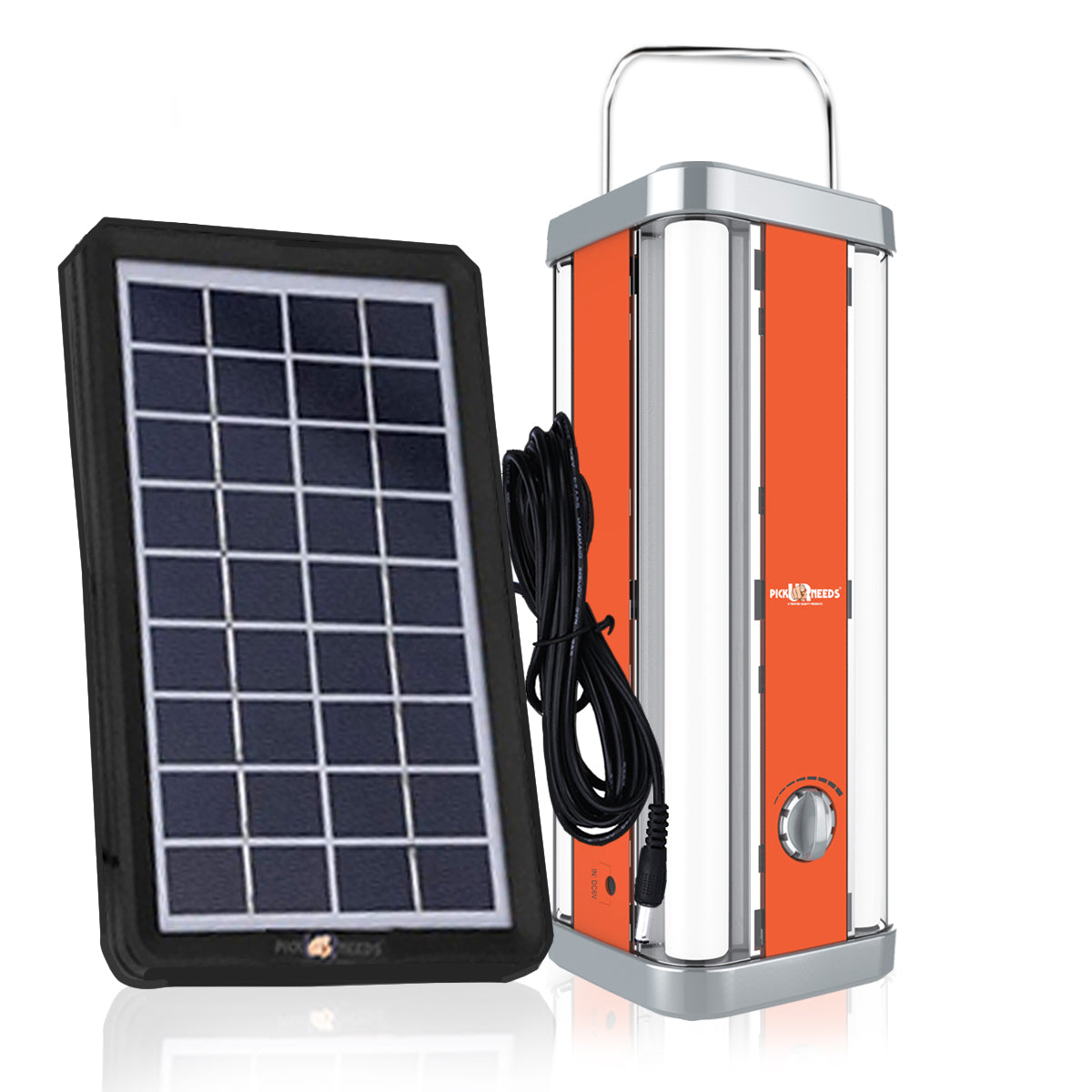 Pick Ur Needs High Range Rechargeable Home Emergency 4 Tube Lantern Light with with Solar Panel(3W+9V)