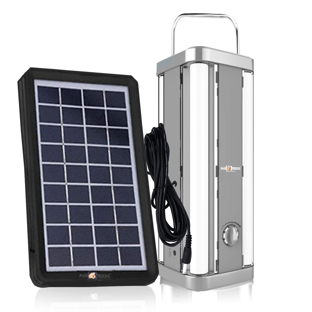 Pick Ur Needs High Range Rechargeable Home Emergency 4 Tube Lantern Light with with Solar Panel(3W+9V)