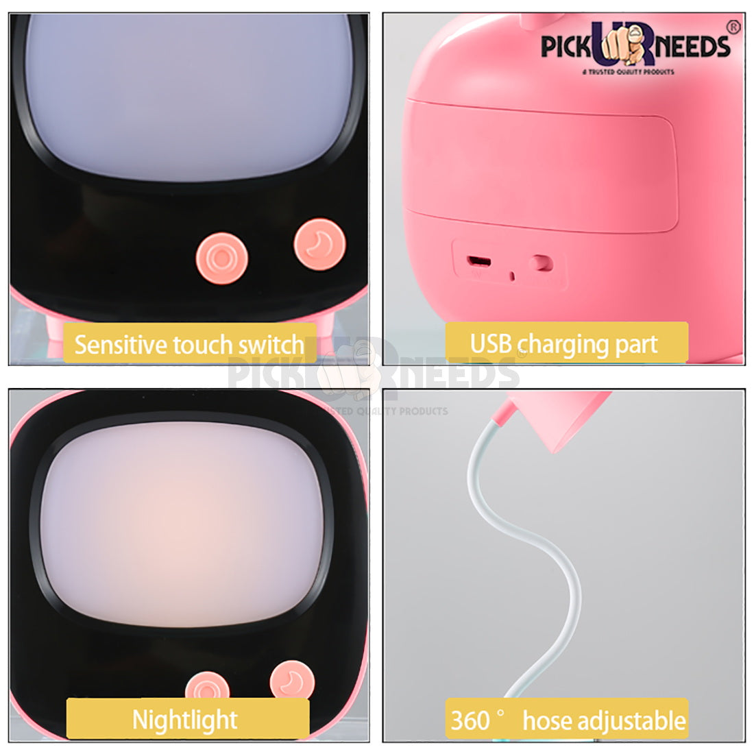 Pick Ur Needs Rechargeable LED Touch Control TV Model 3 Light Mode Study Table Lamp