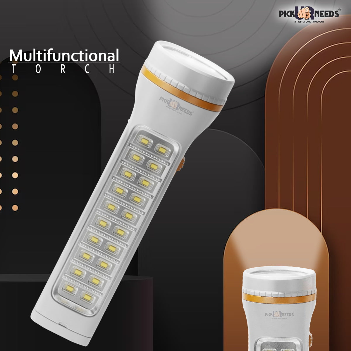Pick Ur Needs Rechargeable 50W+20 SMD Emergency Long Range LED Torch Light With Slide charging 8 hrs Torch Emergency Light