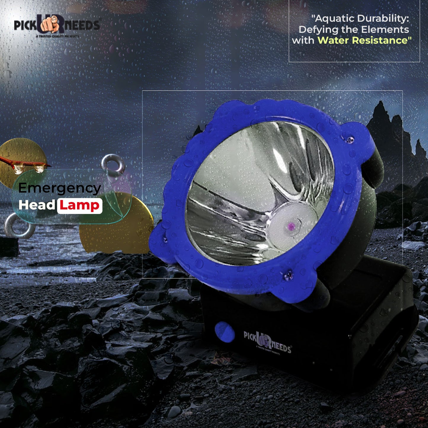 Pick Ur Needs Rechargeable 25W Head Light Laser LED Adjustable Head Lamp Torch Light 5 hrs Torch Emergency Light (Red)