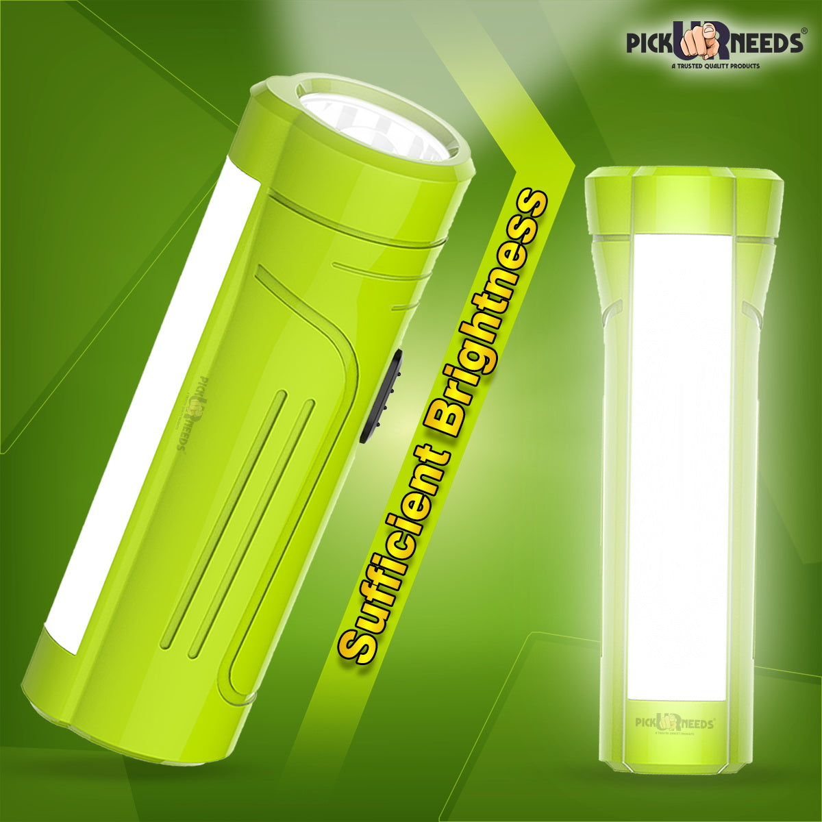 Pick Ur Needs Mini LED 25W Rechargeable Flashlight Torch With Side Tube Light 3 hrs Torch Emergency Light (Blue) Pack of 2