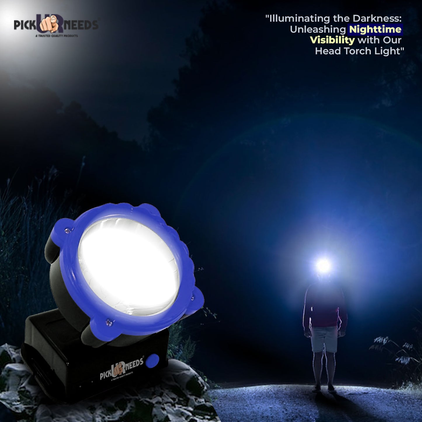 Pick Ur Needs Rechargeable 25W Head Light Laser LED Adjustable Head Lamp Torch Light 5 hrs Torch Emergency Light (Red)