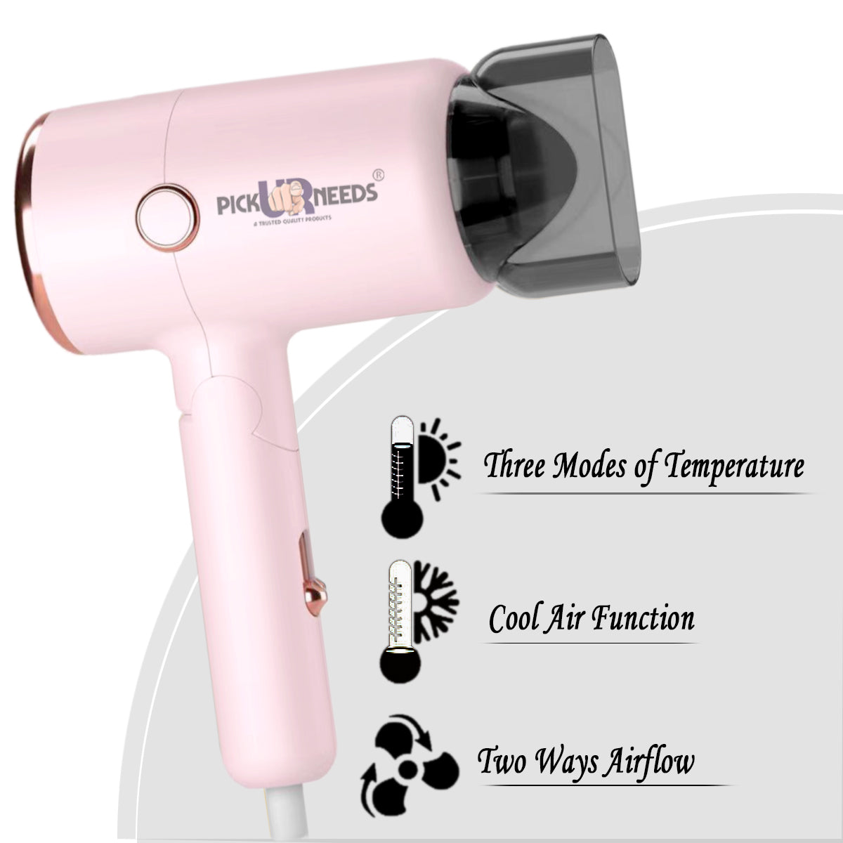 Pick Ur Needs Foldable Hair Dryer Stylish 2000W Professional Hot & Cold Hair Dryer with Handle Hair Dryer (2000 W, Green)