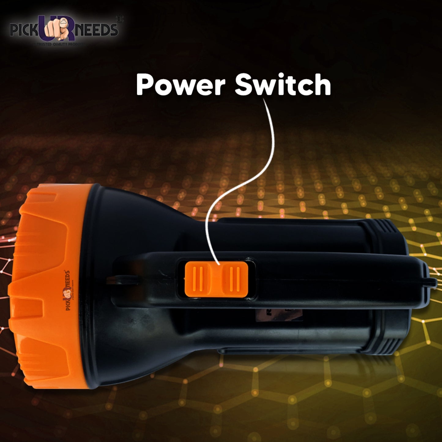 Pick Ur Needs 50 Watt+2 Tube ABS Quality Ultra Bright Rechargeable Long Range Torch 6 hrs Torch Emergency Light (Orange)