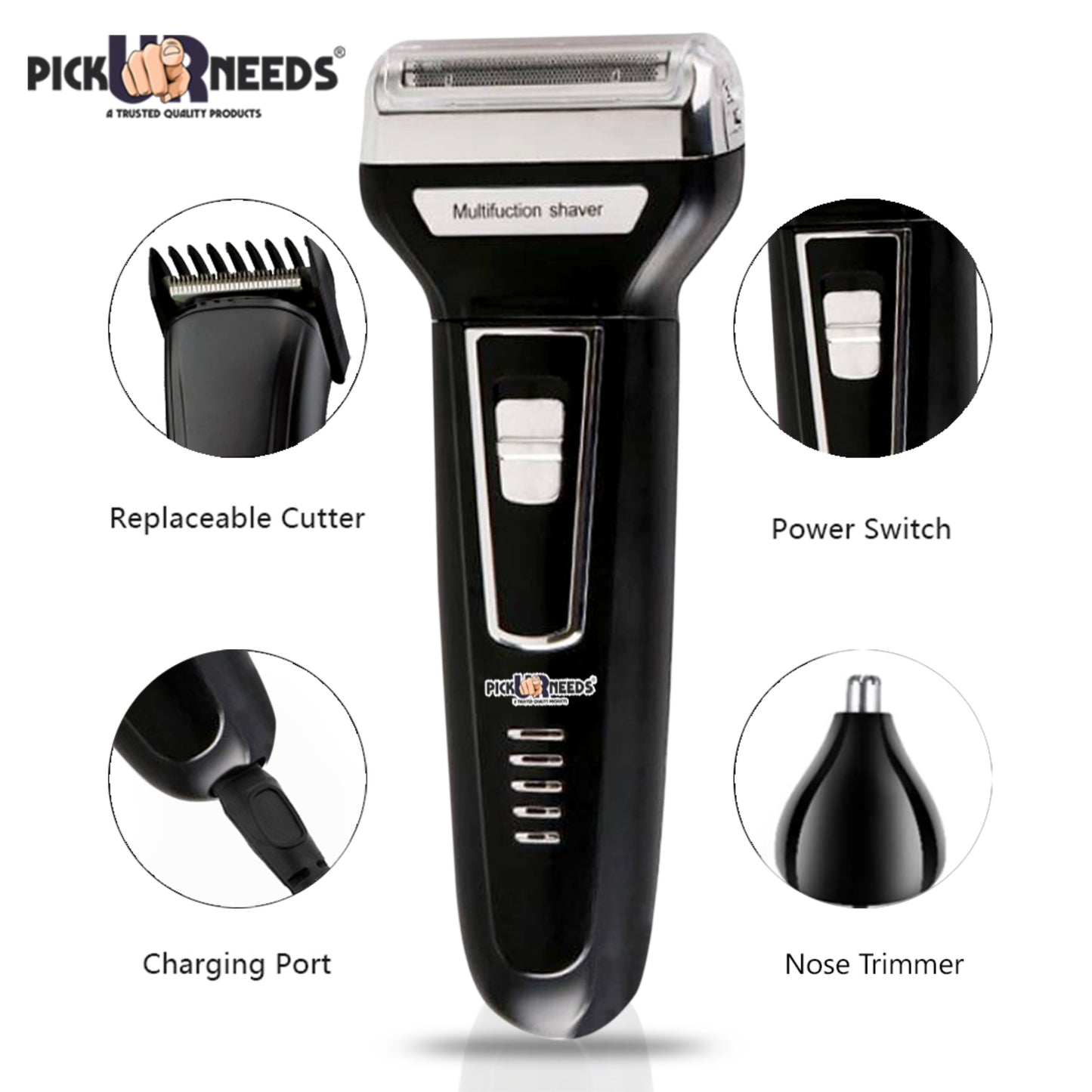 Pick Ur Needs Professional 3 In1 Cordless Hair Rechargeable Shaver Beard Trimmer For Men Hair Cutting Machine Multifunctional