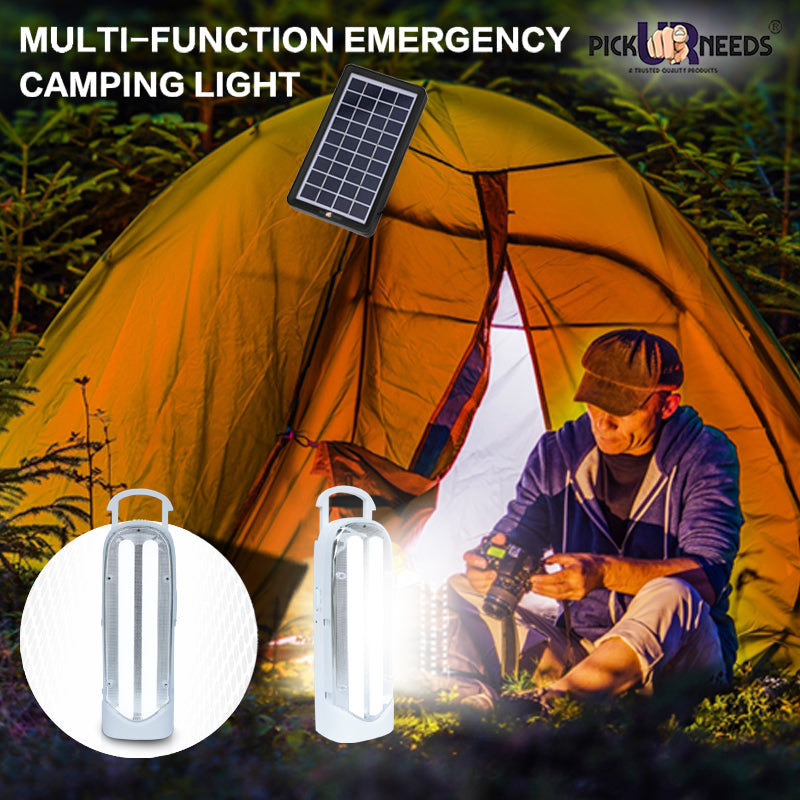 Pick Ur Needs Long & Portable 45 SMD Light with 15 Hours Backup Emergency Lantern Light (2 Tube White) with Solar Panel(3W