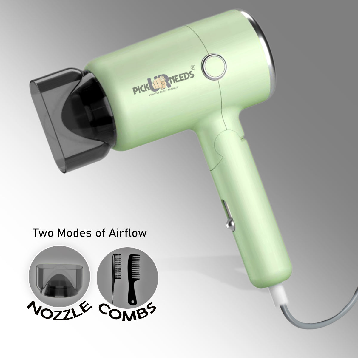Pick Ur Needs Foldable Hair Dryer Stylish 2000W Professional Hot & Cold Hair Dryer with Handle Hair Dryer (2000 W, Green)