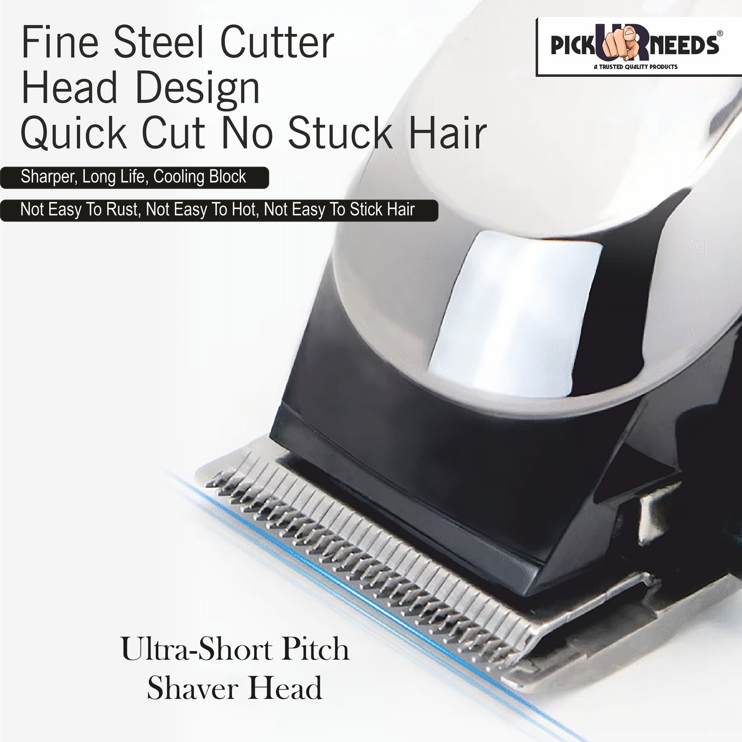 Pick Ur Needs Rechargeable Hair Clipper / Shaver / With LED Display 3 Hrs Backup Professional Trimmer 3 min Runtime 4 Length Settings