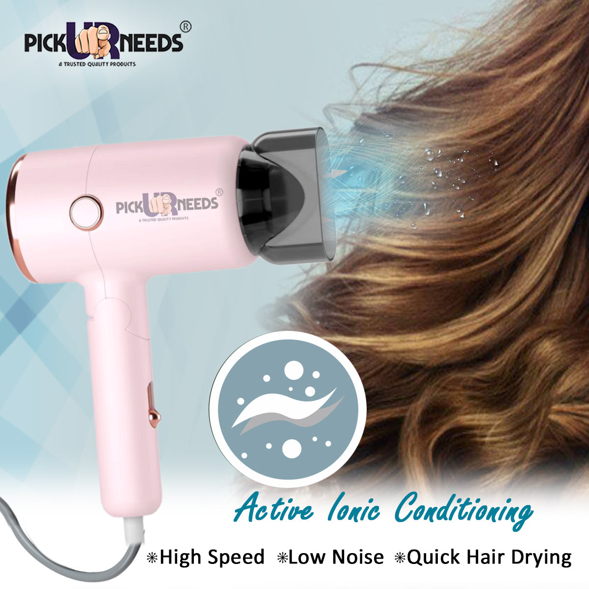 Pick Ur Needs Foldable Hair Dryer Stylish 2000W Professional Hot & Cold Hair Dryer with Handle Hair Dryer (2000 W, Green)