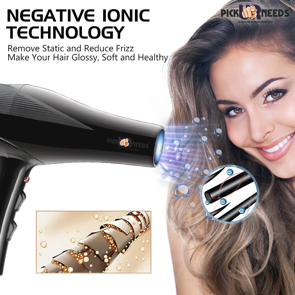 Pick Ur Needs Professional Stylish Hair Dryer With Over Heat Protection Hot And Cold Dryer Hair Dryer WIth Comb Reduser Hair Dryer (5000 W, Black)