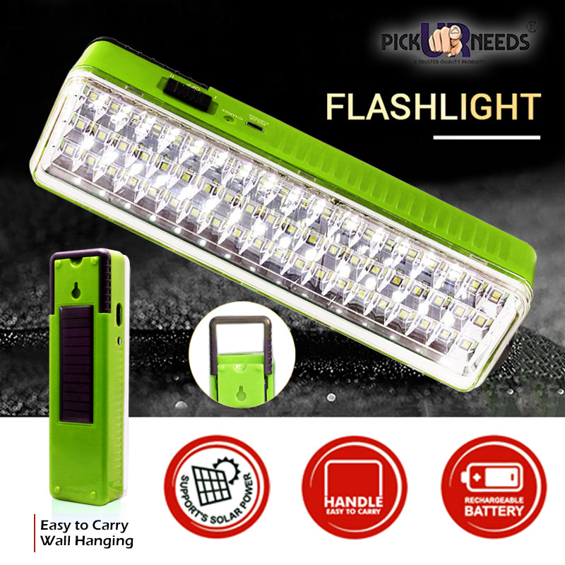 Pick Ur Needs Solar 60 SMD LED Rechargeable Floor Lantern Lamp Emergency Light Pack of 2 Torch (White, 23 cm, Rechargeable)