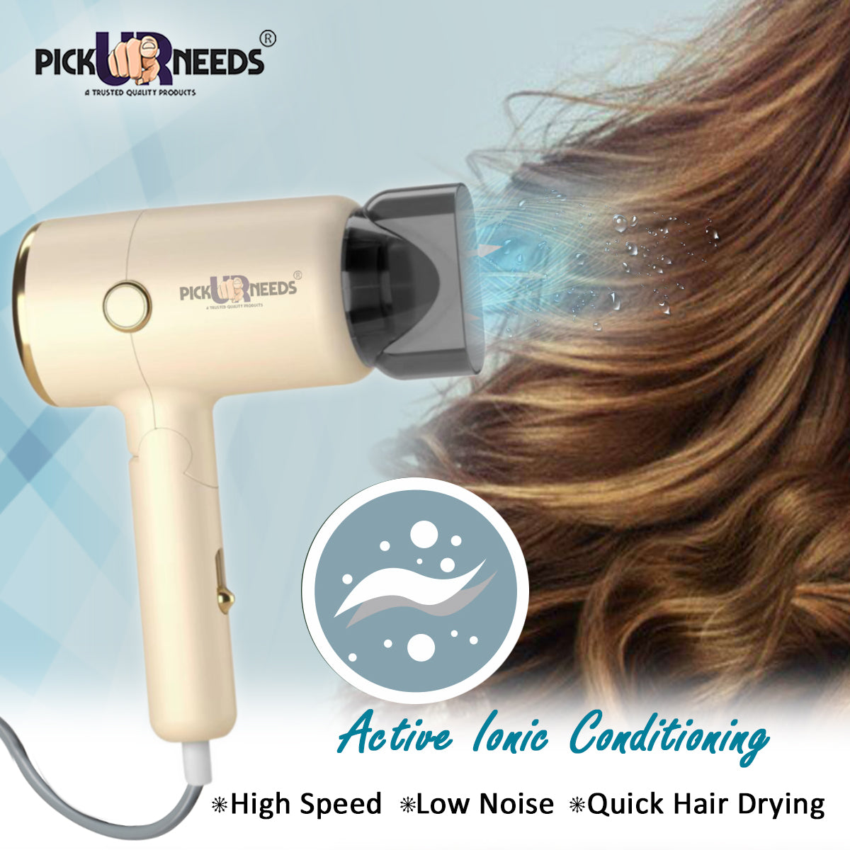 Pick Ur Needs Foldable Hair Dryer Stylish 2000W Professional Hot & Cold Hair Dryer with Handle Hair Dryer (2000 W, Green)