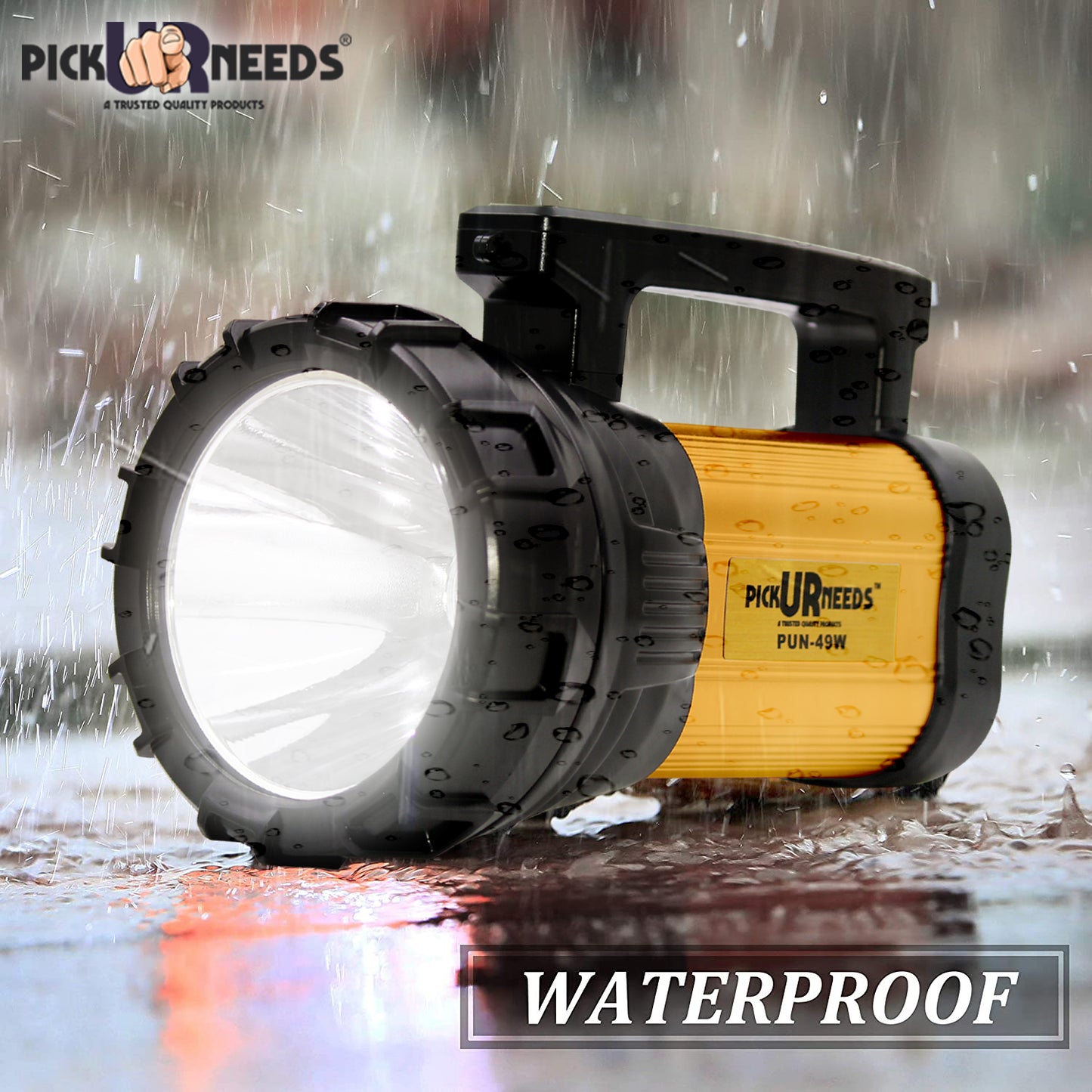 Pick Ur Needs Emergency Rechargeable Search Torch Light Prime Metal 100W Long Range Distance High Power With Power Bank