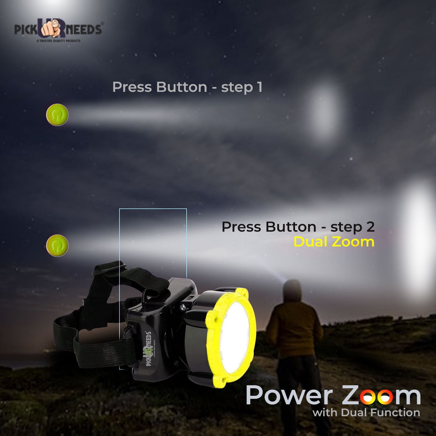 Pick Ur Needs Rechargeable 25W Head Light Laser LED Adjustable Head Lamp Torch Light 5 hrs Torch Emergency Light (Red)