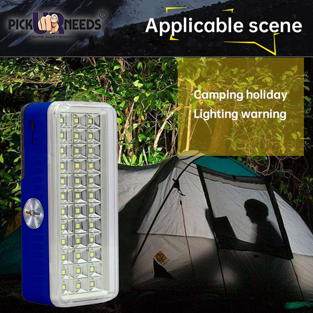 Pick Ur Needs Solar High-Bright 36 LED With Rechargeable Emergency Floor Lantern Lamp Light