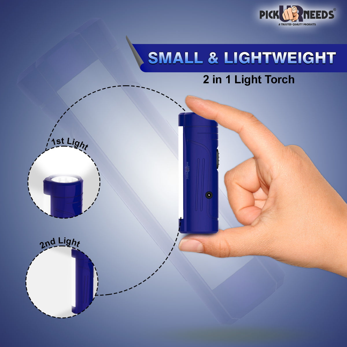 Pick Ur Needs Rechargeable Mini Pocket LED 25W Flashlight Torch With Emergency Side Tube Light 3 hrs Torch Emergency Light (Yellow)
