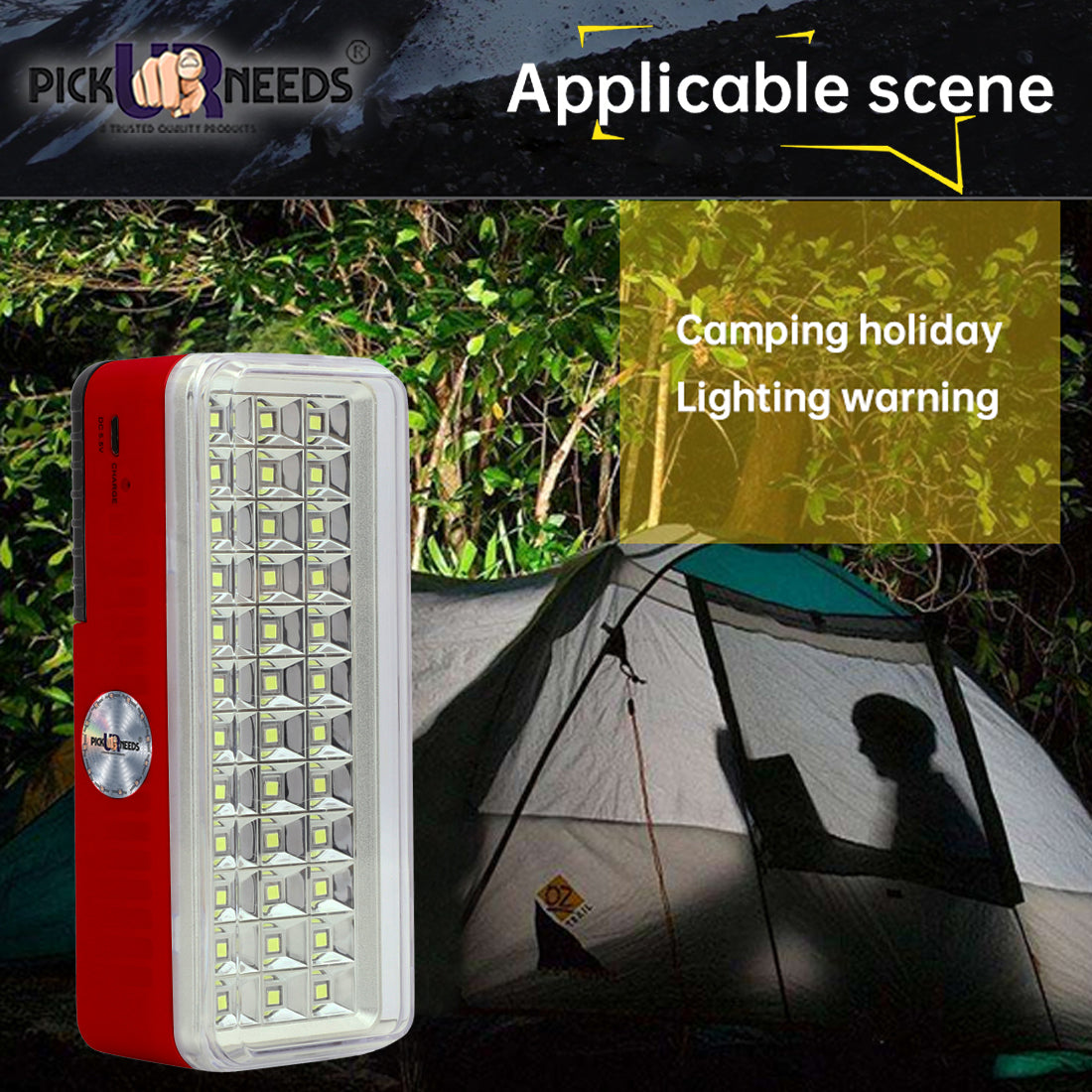 Pick Ur Needs High-Bright 36 LED with Rechargeable Emergency Floor Lantern Lamp Light