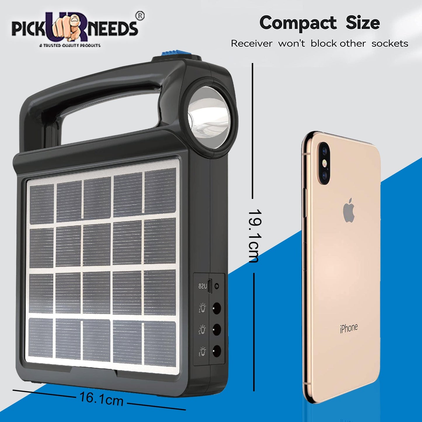 Pick Ur Needs Portable Solar Panel Generator System USB Port with Flashlight Outdoor Emergency Lamp Ligh