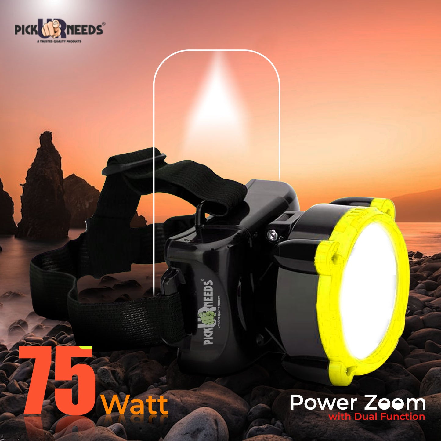 Pick Ur Needs Rechargeable 25W Head Light Laser LED Adjustable Head Lamp Torch Light 5 hrs Torch Emergency Light (Red)