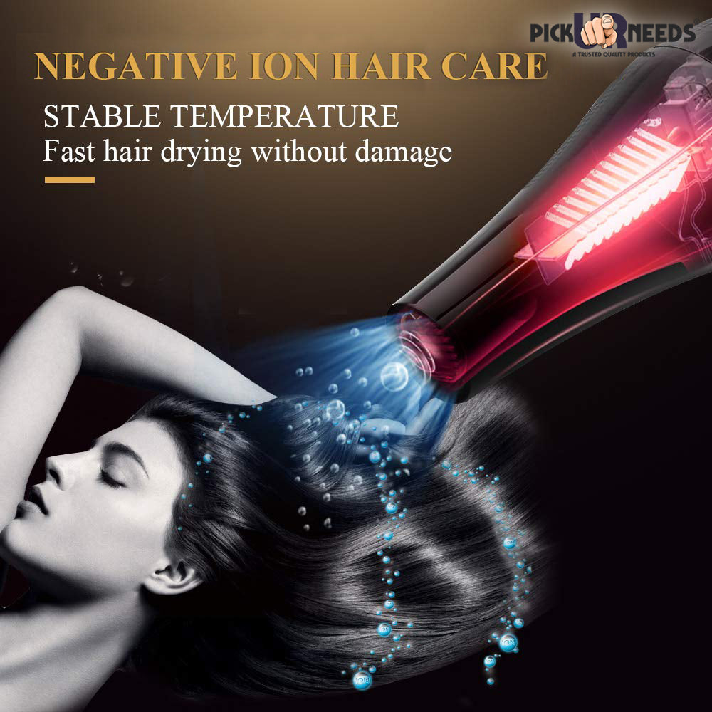 Pick Ur Needs Professional Stylish Hair Dryer With Over Heat Protection Hot And Cold Dryer Hair Dryer WIth Comb Reduser Hair Dryer (5000 W, Black)