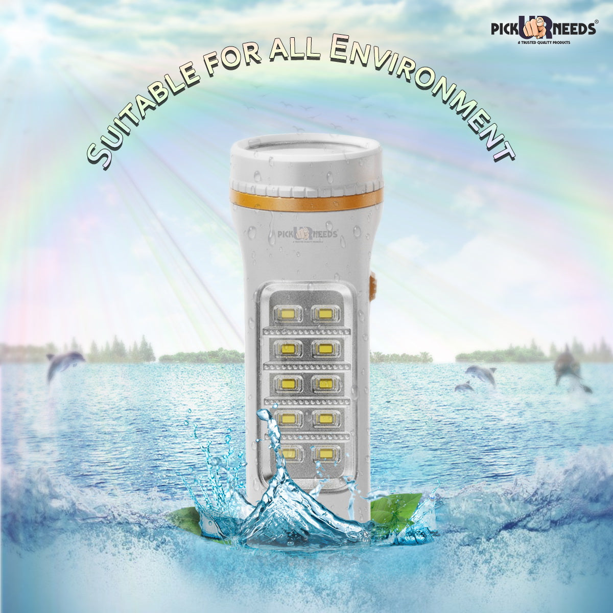 Pick Ur Needs Rechargeable 25W+10 SMD Emergency Long Range LED Torch Light With Slide charging 8 hrs Torch Emergency Light (Pack of 2)